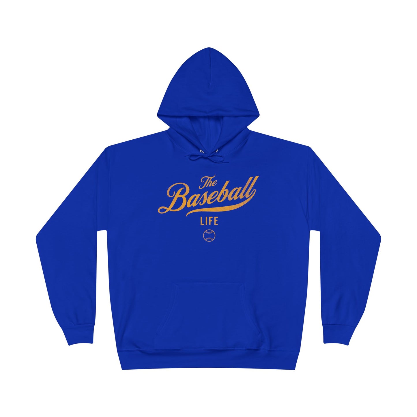 The Baseball Life Hoodie w/Grommets_Yellow Gold Print