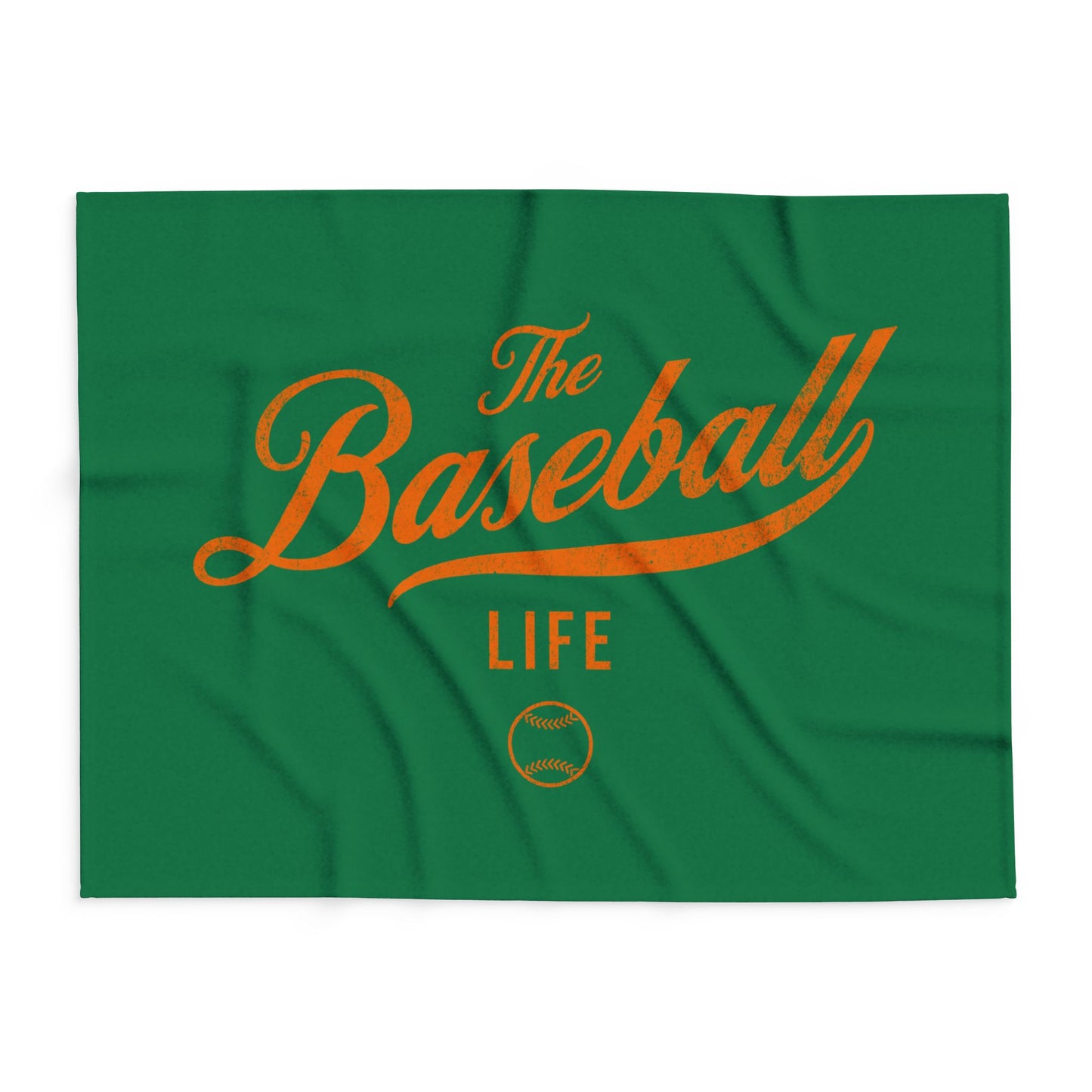 Fleece Blanket_Green w Orange Print