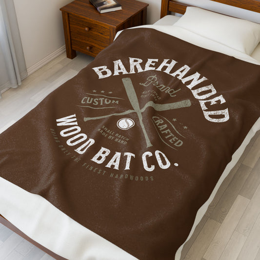 Velveteen Plush Blanket_Barehanded Wood Bat Co._Brown