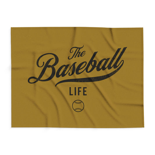 Fleece Blanket_Old Gold w Black Print