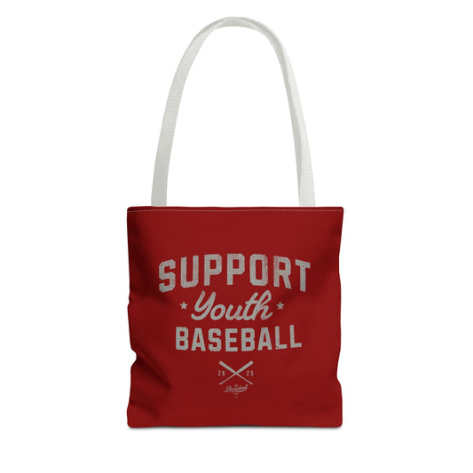 Support Youth Baseball Tote Bag_Maroon