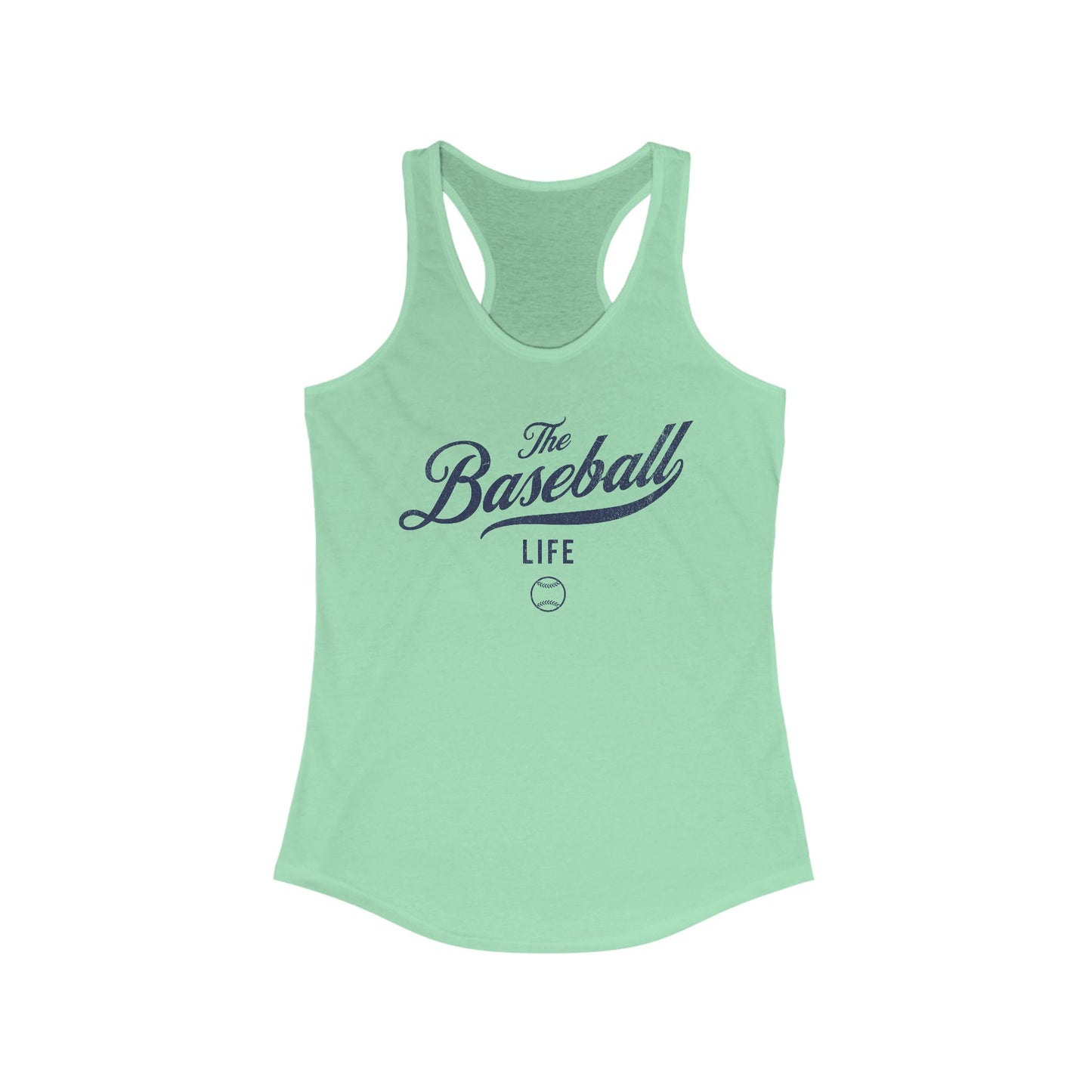 The Baseball Life Classic Script Tank_Navy Print