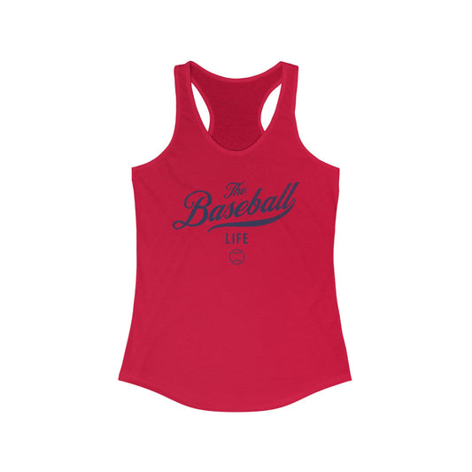 The Baseball Life Classic Script Tank_Navy Print