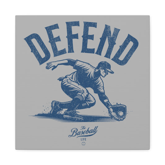 Defend Infielder Wall Art Canvas_Silver Gray