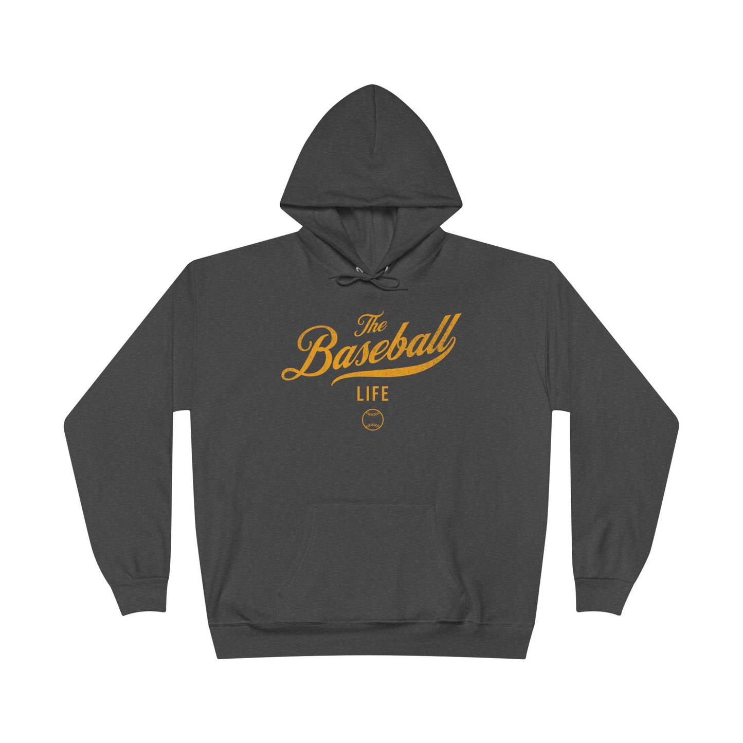 The Baseball Life Hoodie w/Grommets_Yellow Gold Print