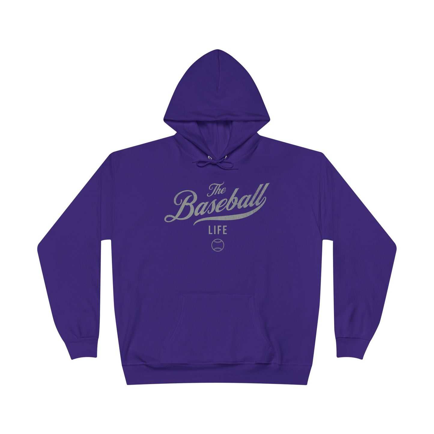 The Baseball Life Hoodie w/Grommets_Silver Gray Print