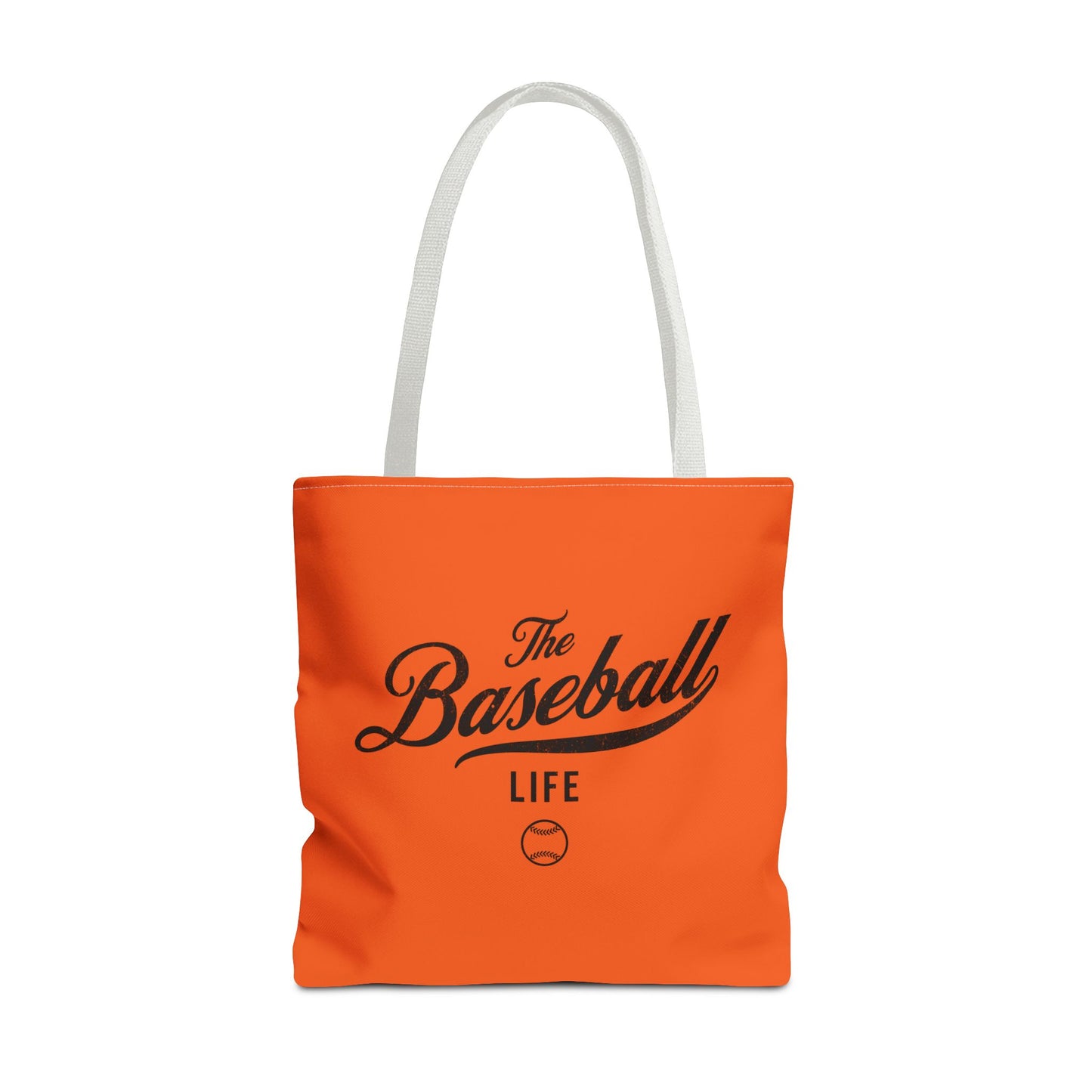 The Baseball Life Tote Bag_Orange w Black Print