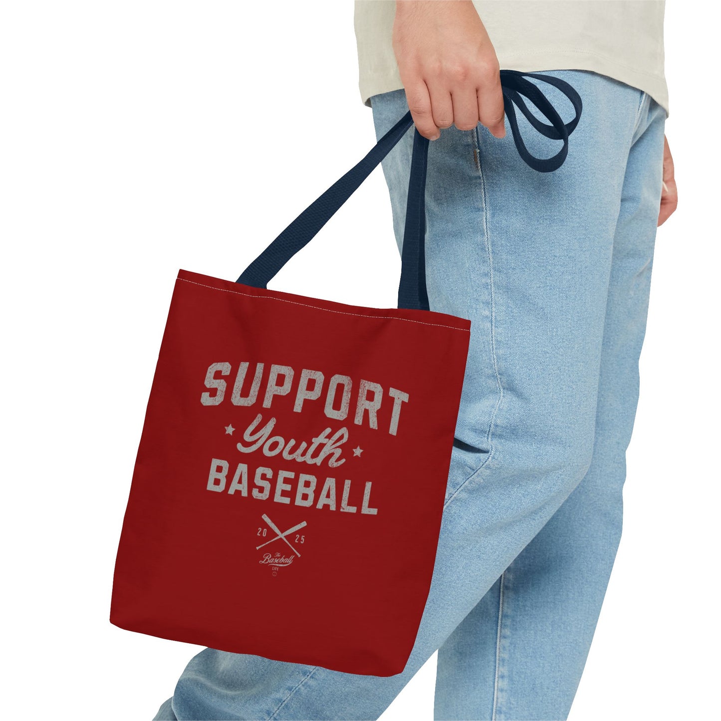 Support Youth Baseball Tote Bag_Maroon