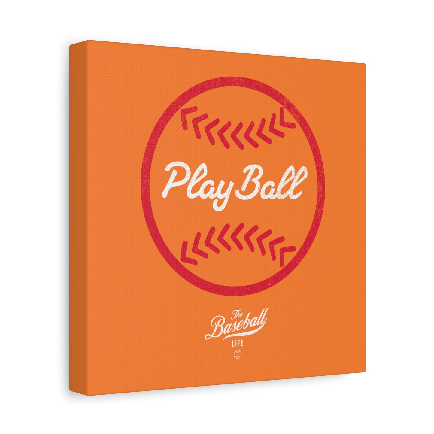 Play Ball Graphic Baseball Wall Art Canvas_Orange