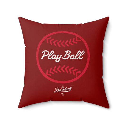 Accent Pillow_Play Ball Graphic Baseball_Maroon