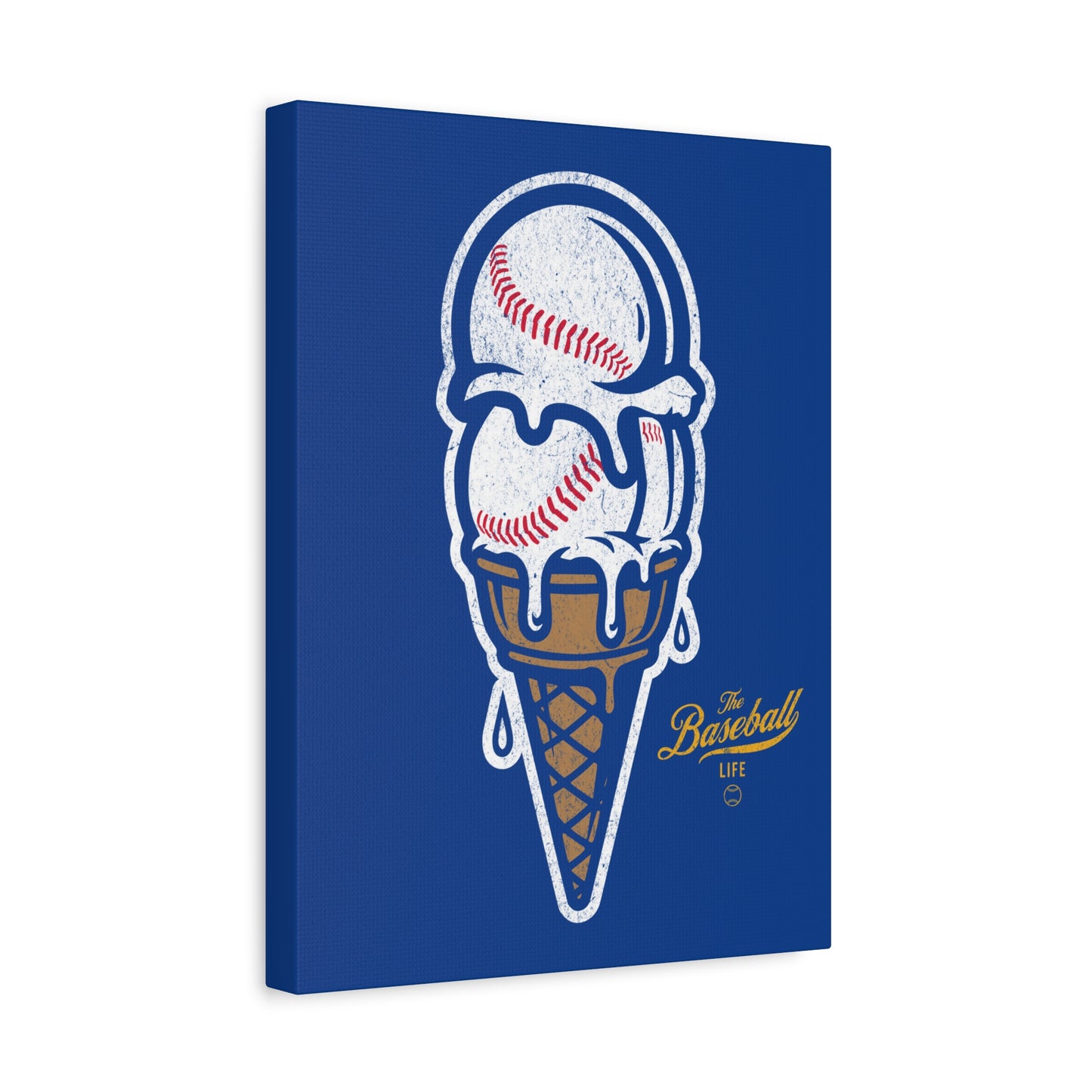 Baseball Ice Cream Cone Wall Art Canvas_Royal Blue