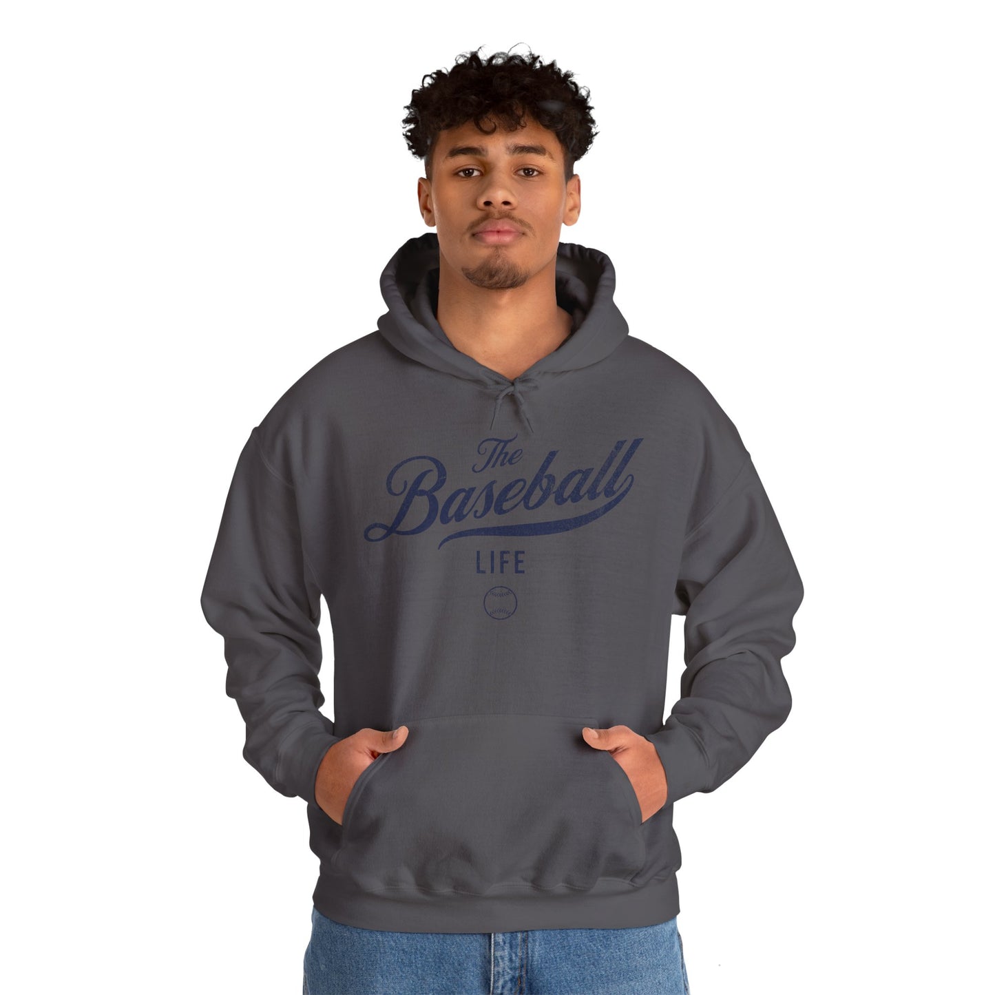 The Baseball Life Hoodie_Navy Print