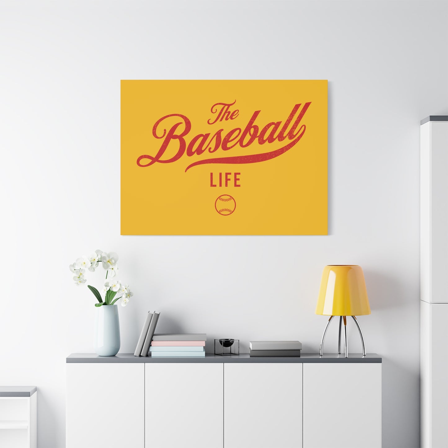 Wall Art Canvas_Yellow Gold w Red