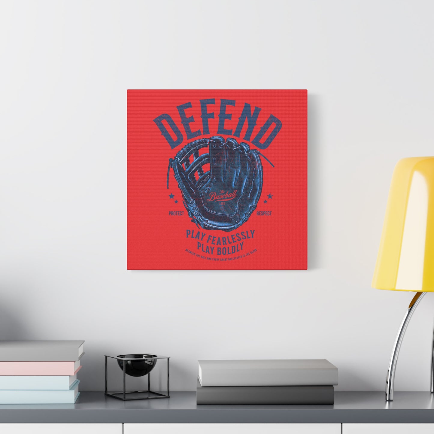 Defend Glove Wall Art Canvas_Red