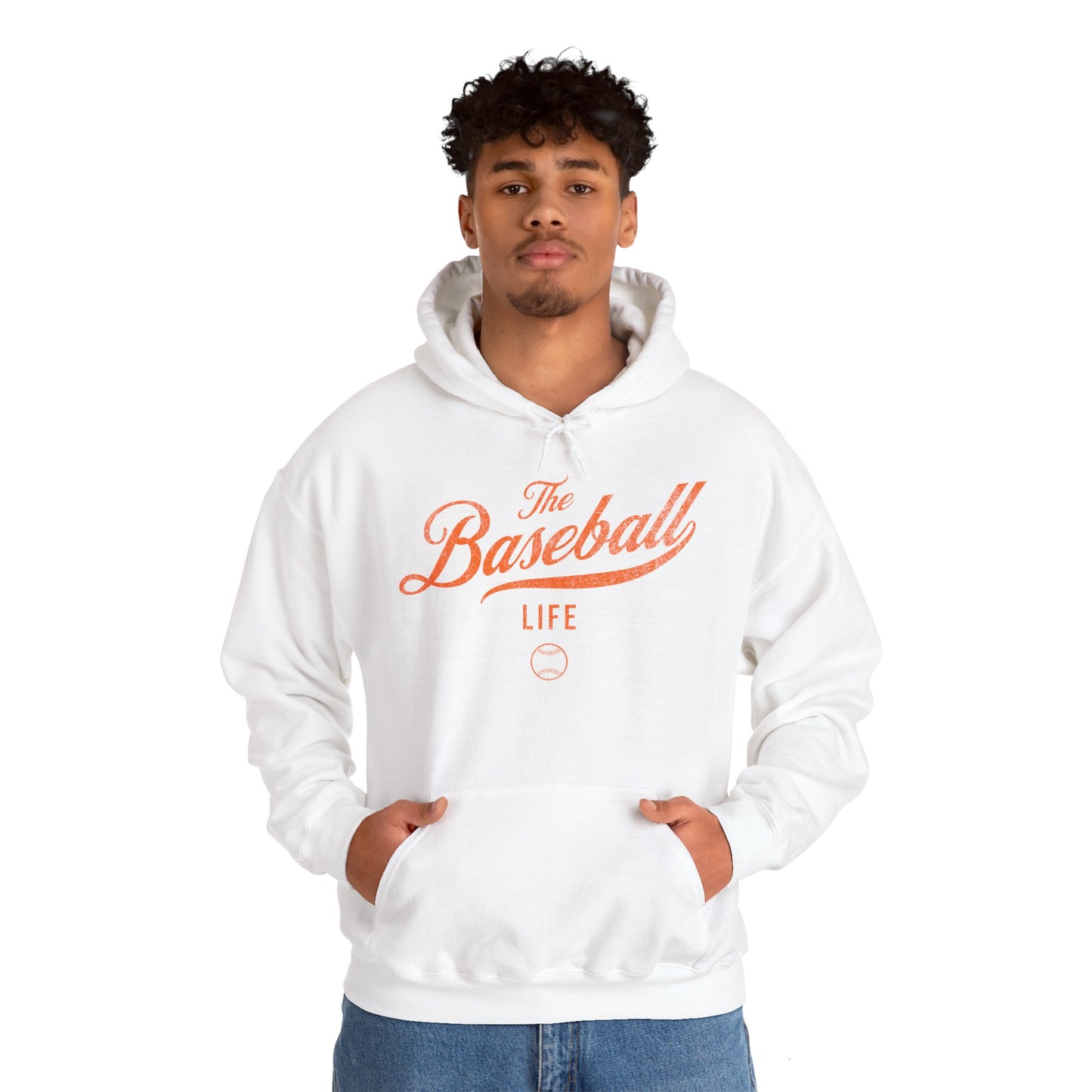 The Baseball Life Hoodie_Orange Print