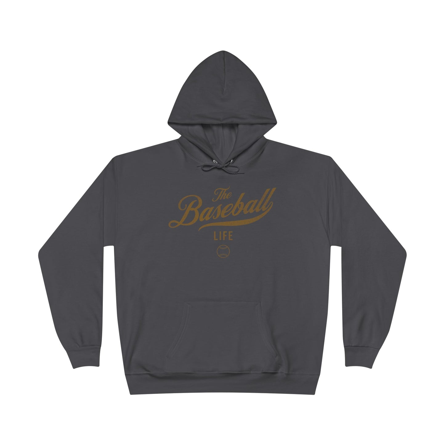 The Baseball Life Hoodie w/Grommets_Old Gold Print