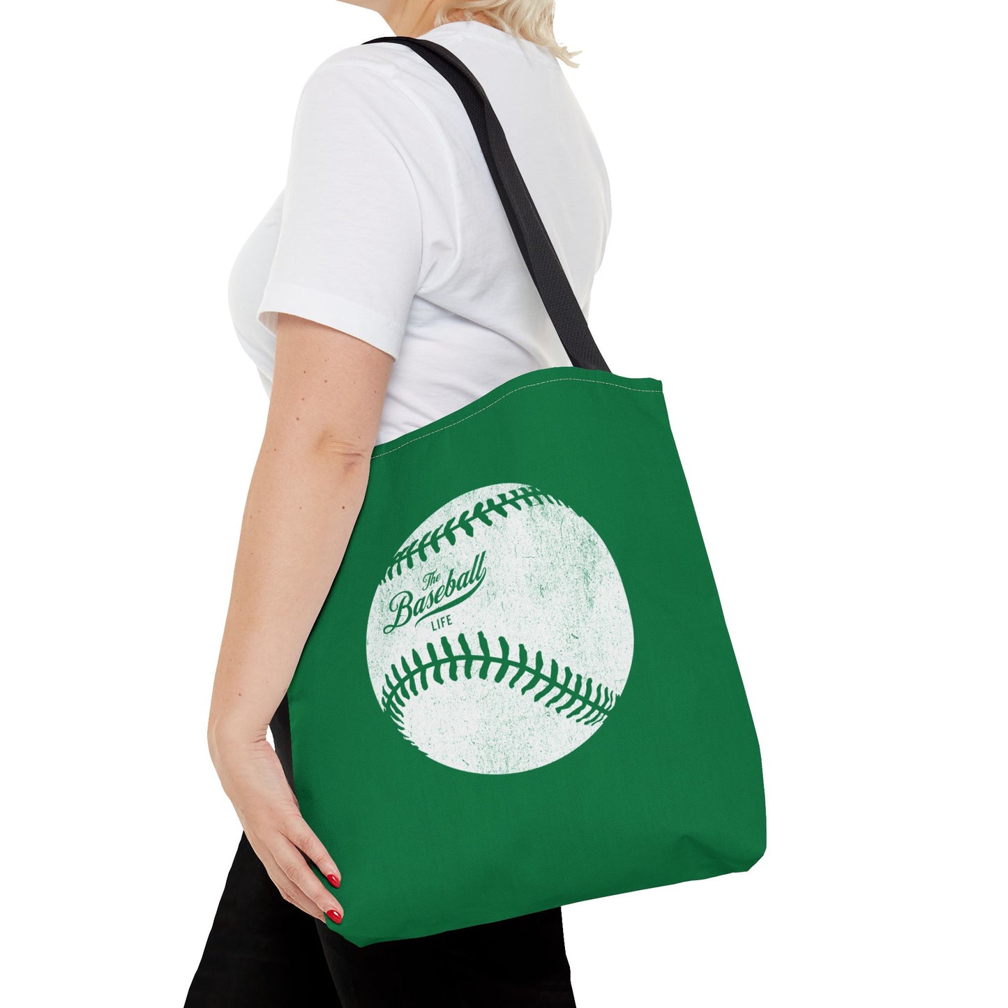 Weathered Baseball Tote Bag_Green