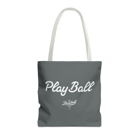 Play Ball Tote Bag_Dark Gray with White Print