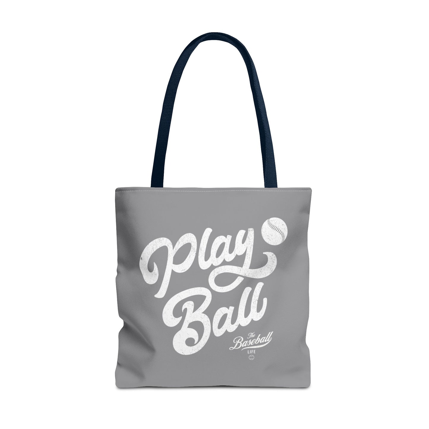Play Ball Script Tote Bag_Medium Gray