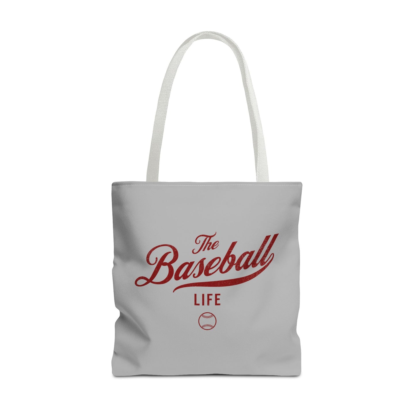 The Baseball Life Tote Bag_Gray w Maroon Print