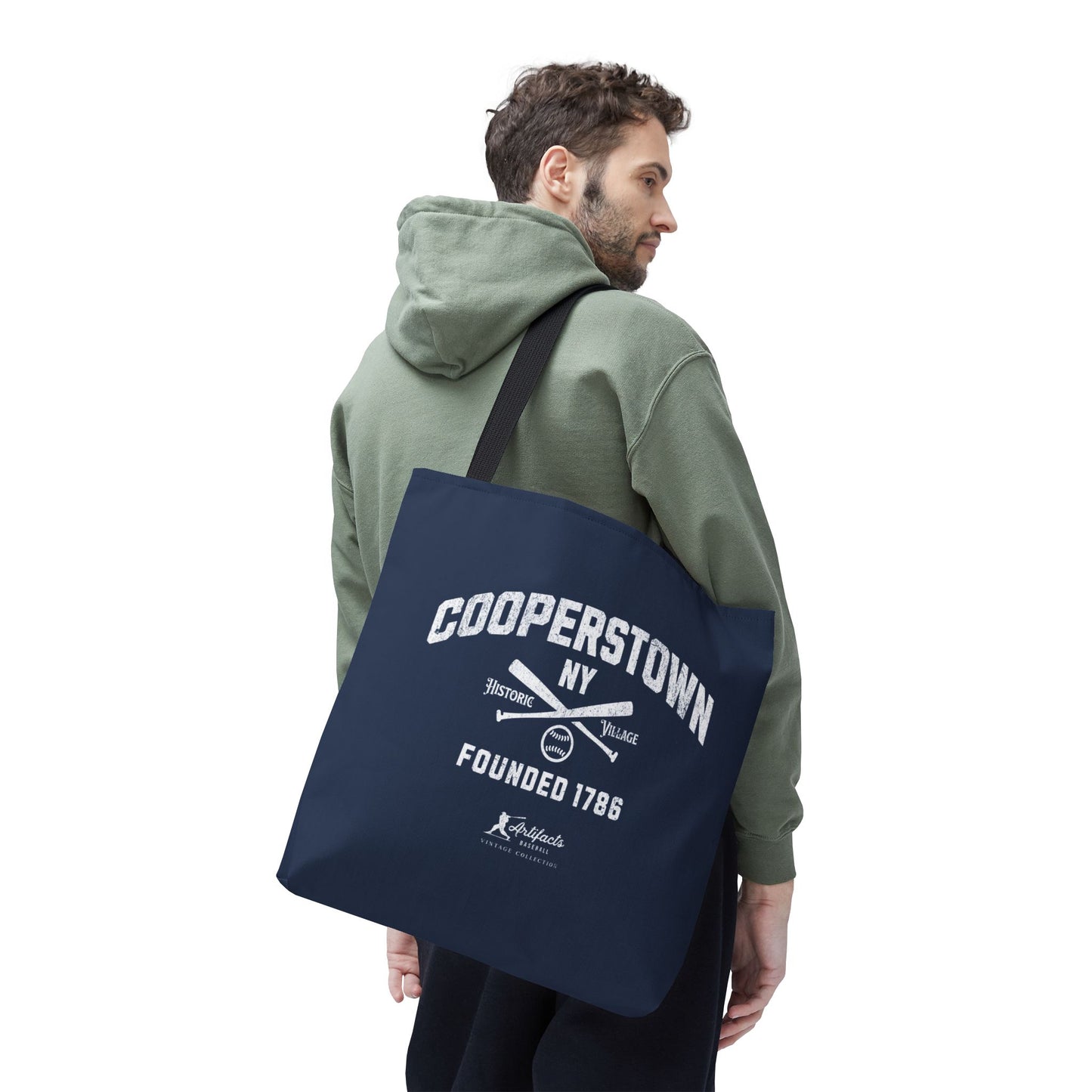 Cooperstown, NY Tote Bag_Navy w White Print