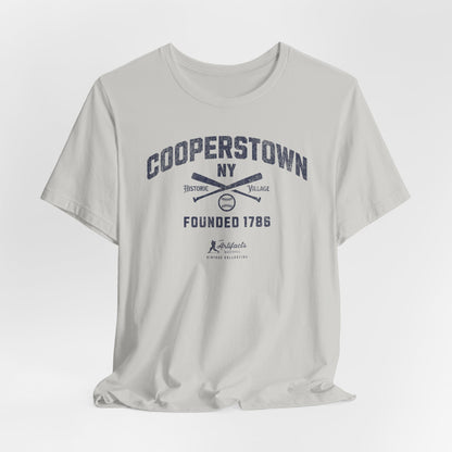 Cooperstown NY Navy Print_Artifacts Baseball Collection T-Shirt