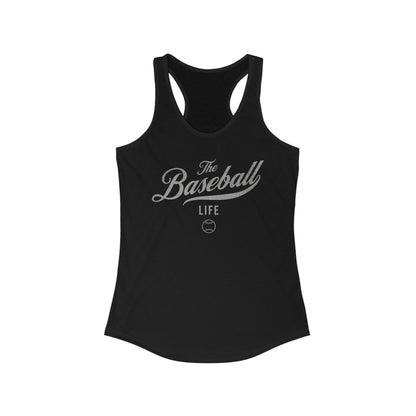 The Baseball Life Classic Script Tank_Silver Gray Print