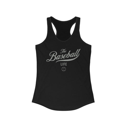 The Baseball Life Classic Script Tank_Silver Gray Print