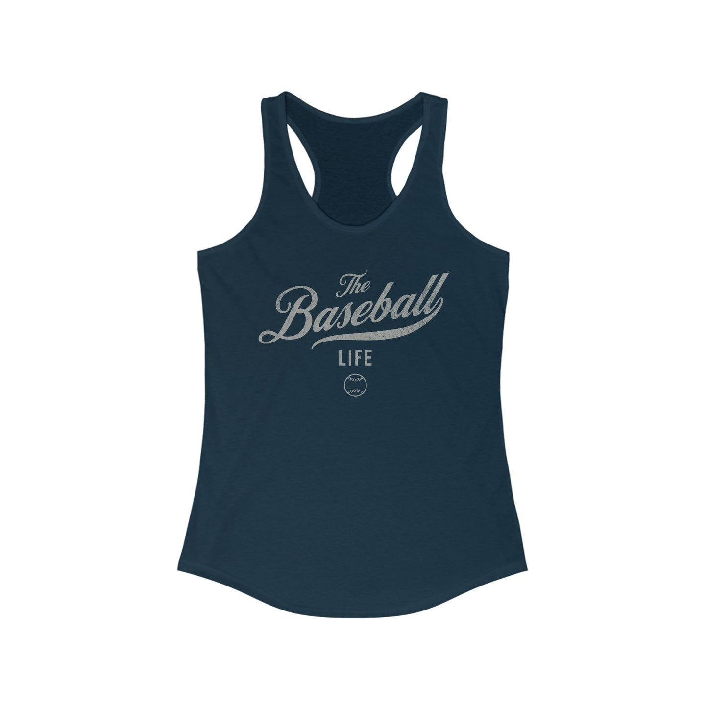The Baseball Life Classic Script Tank_Silver Gray Print