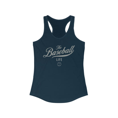 The Baseball Life Classic Script Tank_Silver Gray Print