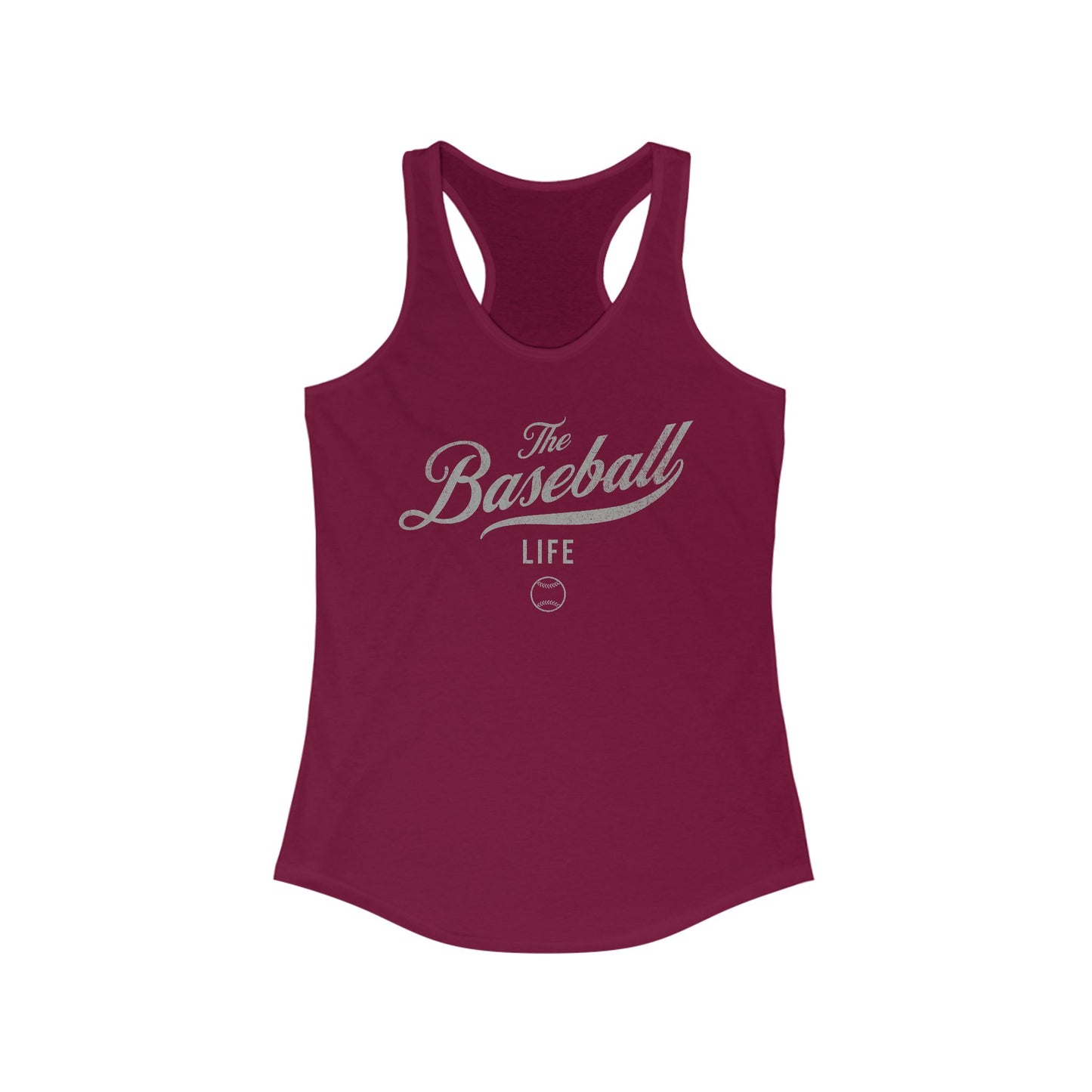 The Baseball Life Classic Script Tank_Silver Gray Print