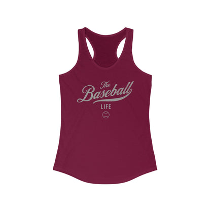 The Baseball Life Classic Script Tank_Silver Gray Print