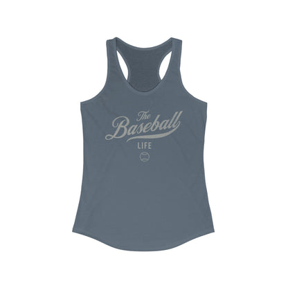 The Baseball Life Classic Script Tank_Silver Gray Print