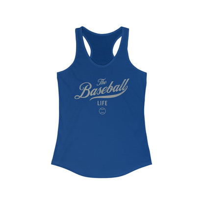 The Baseball Life Classic Script Tank_Silver Gray Print