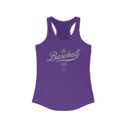 The Baseball Life Classic Script Tank_Silver Gray Print