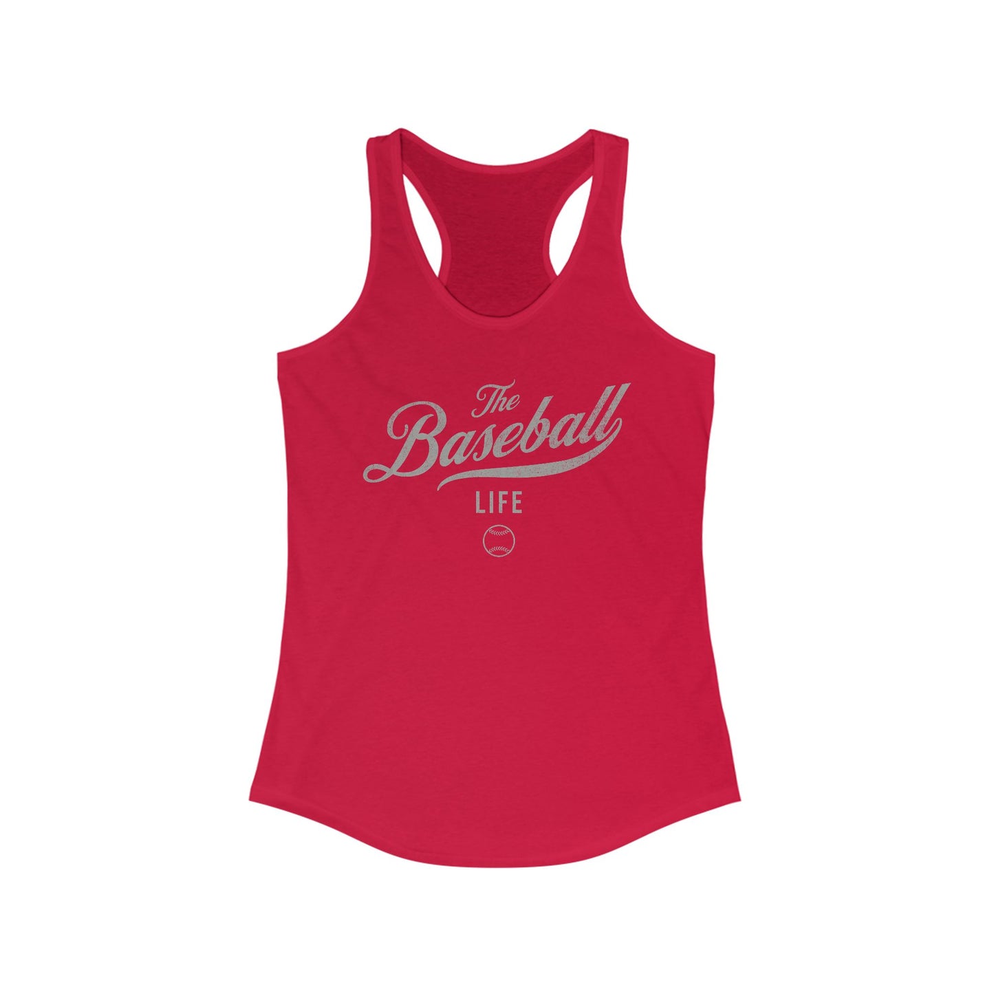 The Baseball Life Classic Script Tank_Silver Gray Print