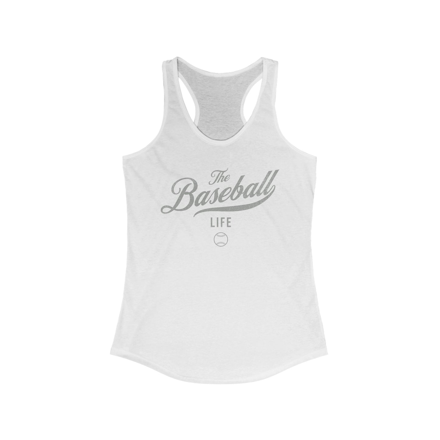 The Baseball Life Classic Script Tank_Silver Gray Print
