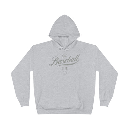 The Baseball Life Hoodie w/Grommets_Silver Gray Print