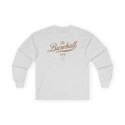 The Baseball Life Long Sleeve T-Shirt_Old Gold Print