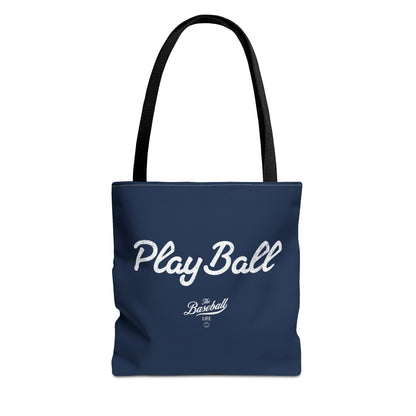 Play Ball Tote Bag_Navy with White Print