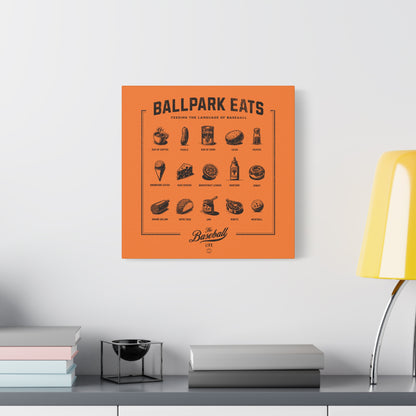 Ballpark Eats_Feeding the Language of Baseball Wall Art Canvas_Orange