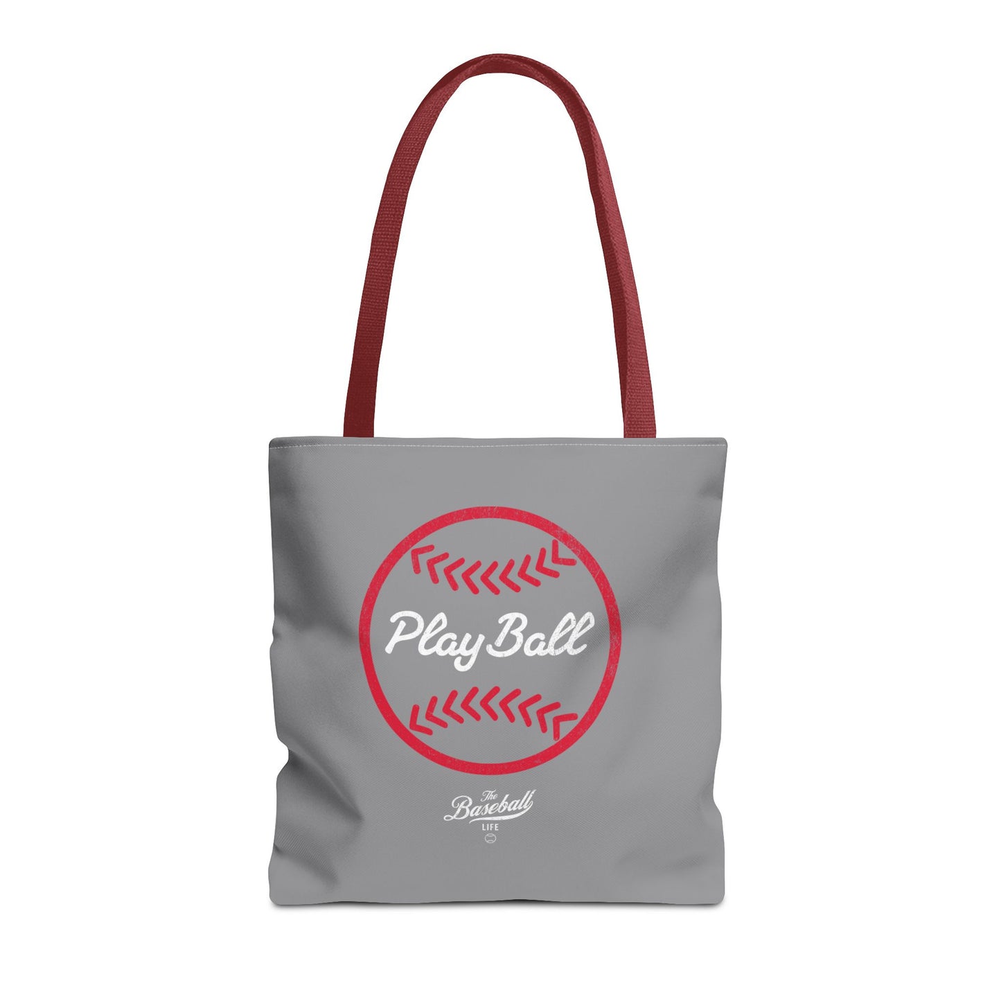 Baseball Icon Play Ball Tote Bag_Gray