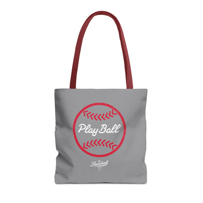 Baseball Icon Play Ball Tote Bag_Gray