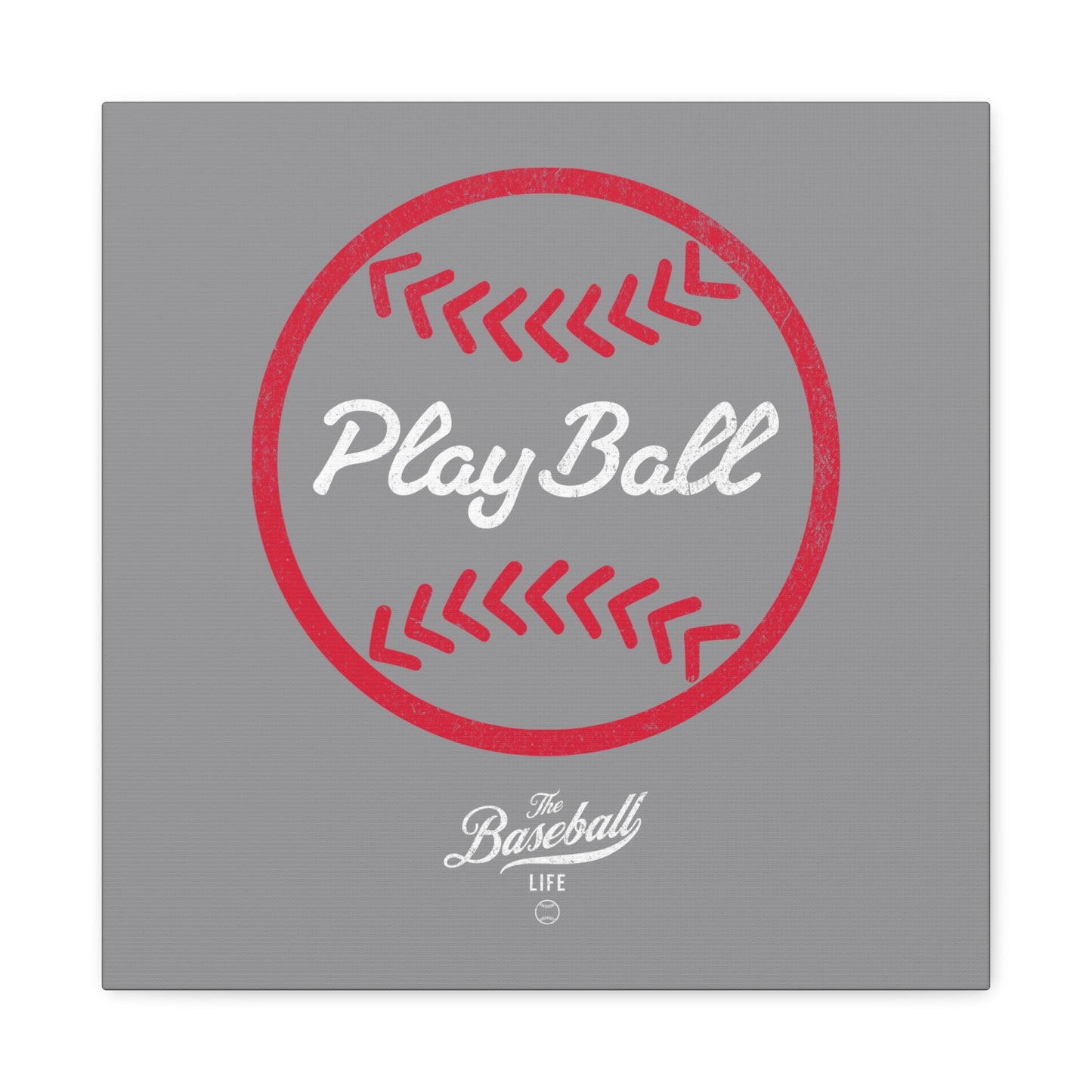 Play Ball Graphic Baseball Wall Art Canvas_Gray