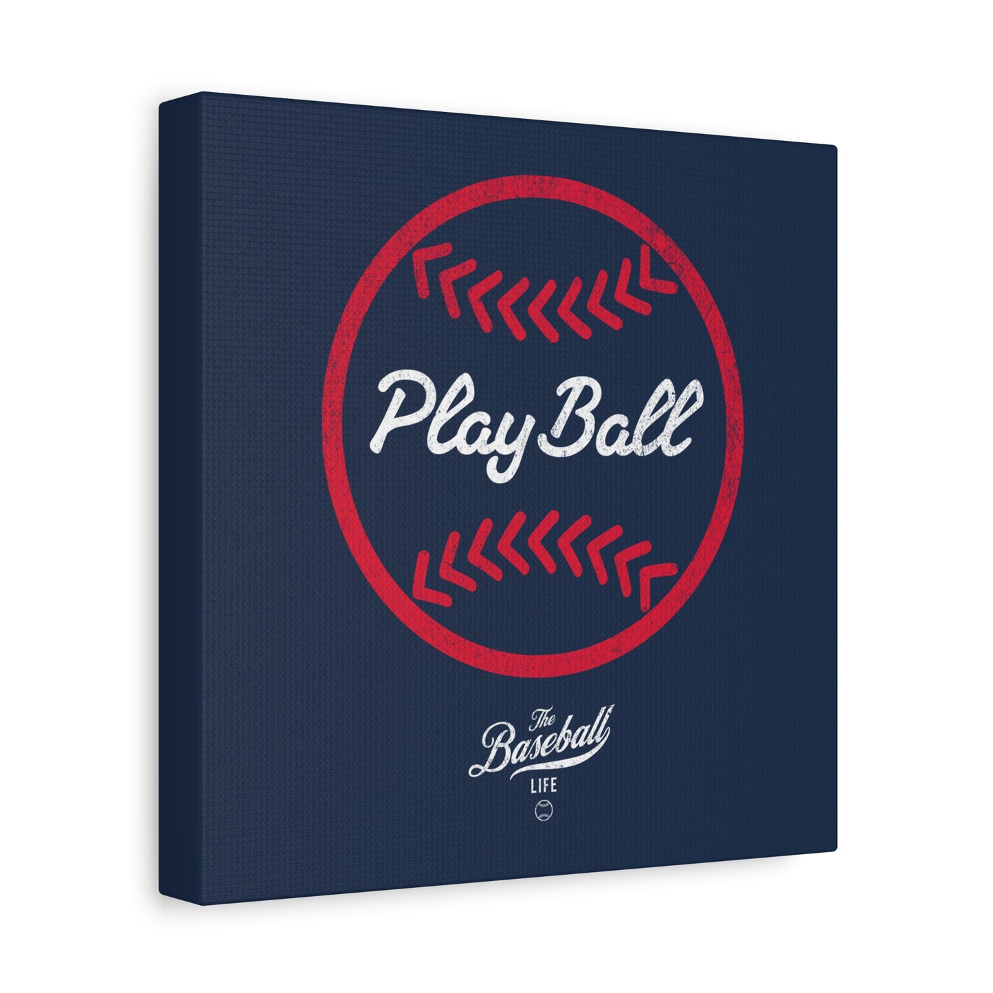 Play Ball Graphic Baseball Wall Art Canvas_Navy