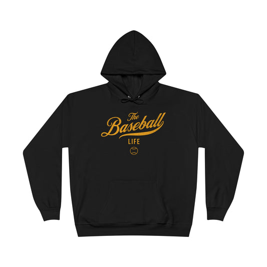 The Baseball Life Hoodie w/Grommets_Yellow Gold Print
