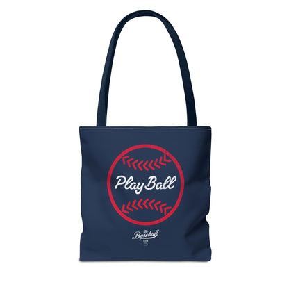 Baseball Icon Play Ball Tote Bag_Navy
