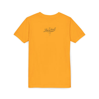 Youth The Baseball Life Classic Script T-Shirt_Old Gold Print