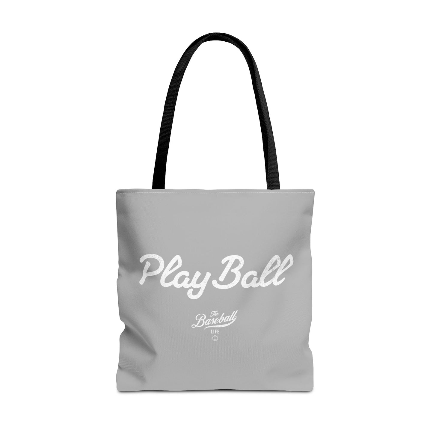 Play Ball Tote Bag_Light Gray with White Print