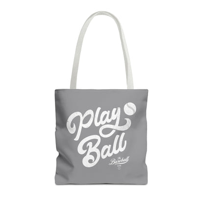 Play Ball Script Tote Bag_Medium Gray